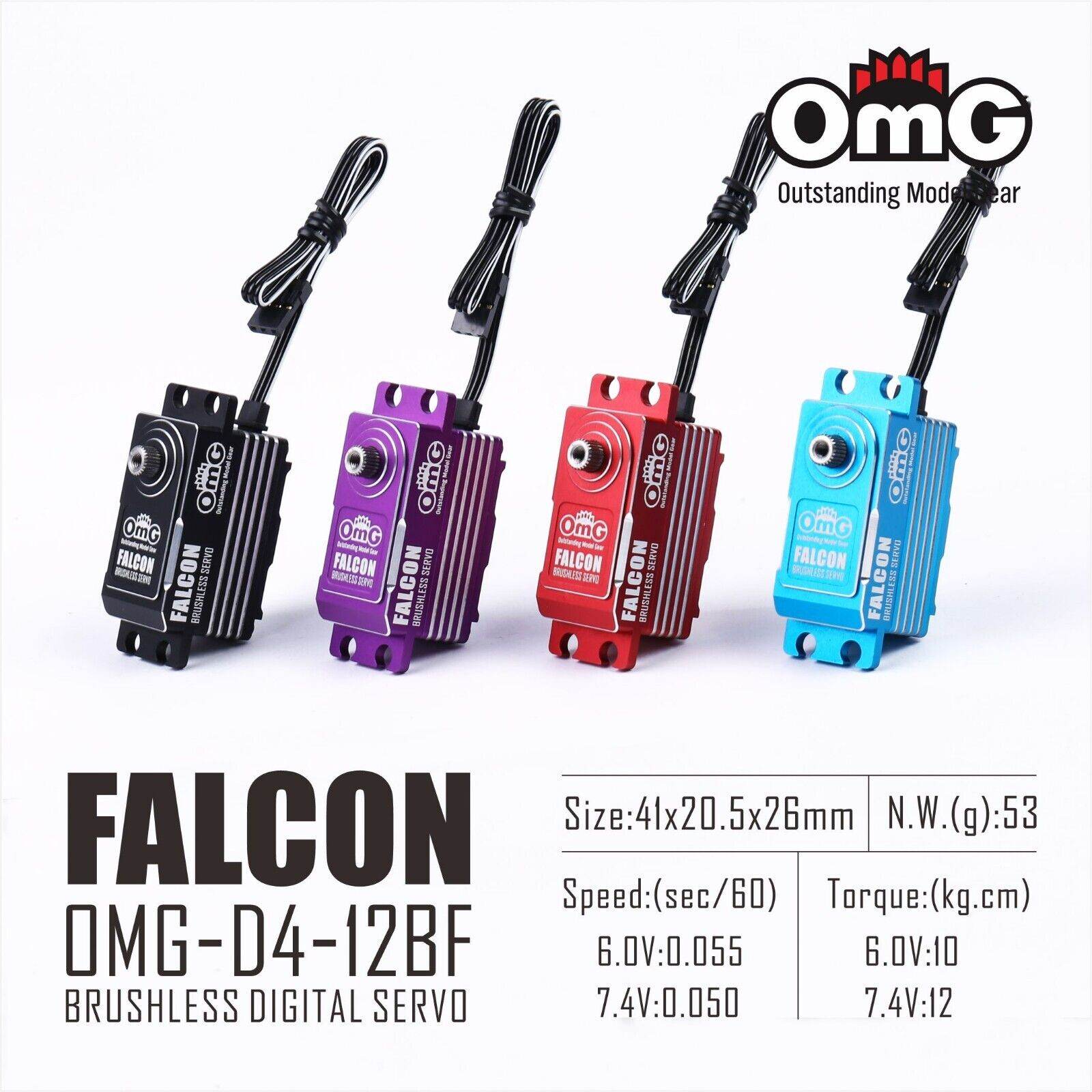 OMG FALCON Low Profile High Torque Brushless Metal Servo for High Performance RC Vehicles