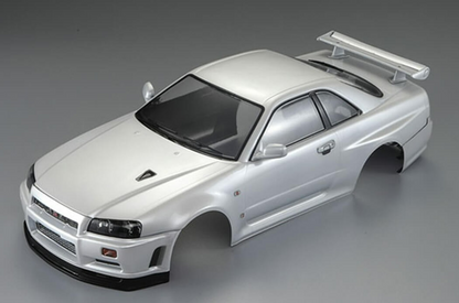 Killerbody Nissan Skyline R34 1/10 RC body shell metallic white KB48644