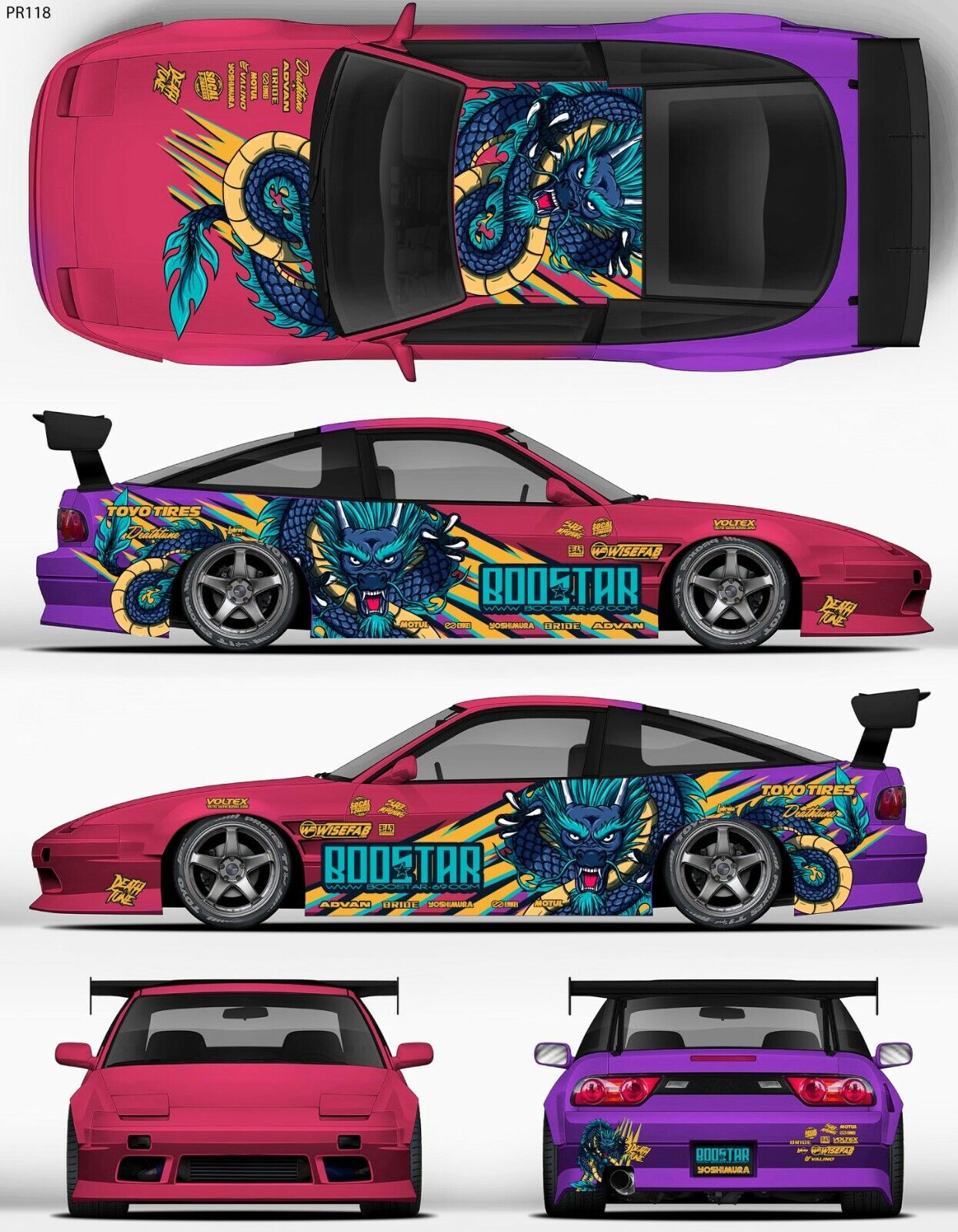 SticklabelRC 1:10 RC Car Body Shell Livery, Decal Sticker Graphics Set - 60+ Designs