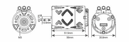 Close-up of OMG Epic V2 10.5T Black Brushless Motor, sensored and adjustable timing