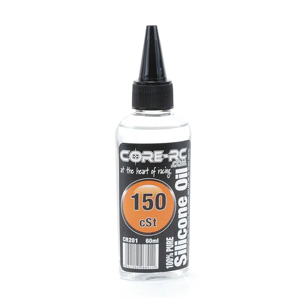 Bottle of Core RC Shock Silicone Oil for RC Car Dampers, available in multiple thicknesses 150 cst