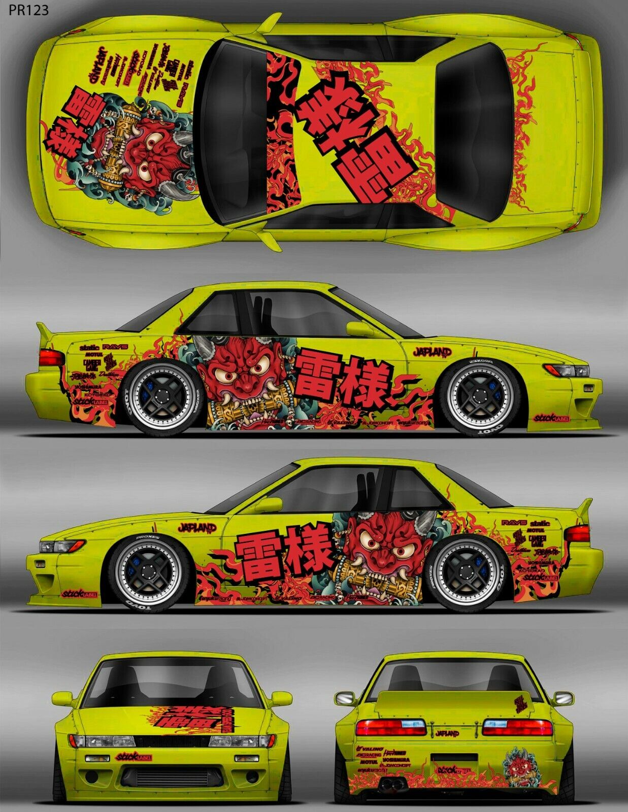 SticklabelRC 1:10 RC Car Body Shell Livery, Decal Sticker Graphics Set - 60+ Designs