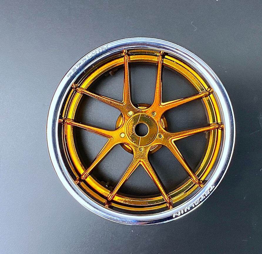 Tetsujin 1/10 Jasmine Style Wheel Set with adjustable offsets (3mm, 6mm, 9mm) for RC drift cars TT-8027 Gold