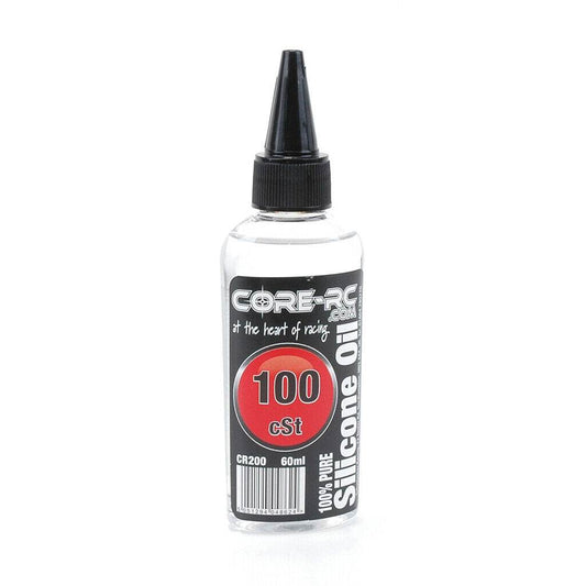 Bottle of Core RC Shock Silicone Oil for RC Car Dampers, available in multiple thicknesses 100cst