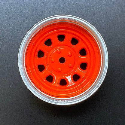 Close-up of Tetsujin 'Sunflower' Super Rim Wheels, adjustable offset for RC drift cars