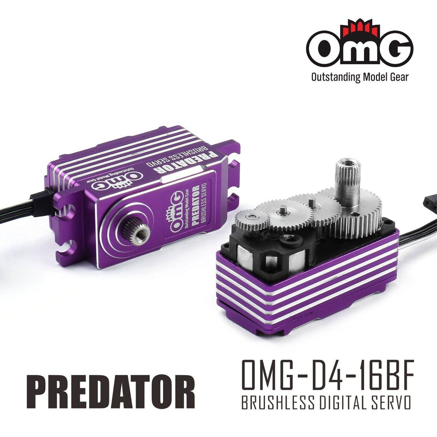 OMG Predator RC Brushless Servo - 17kg Digital Low-Profile 0.06s (25T)