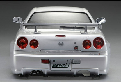 Killerbody Nissan Skyline R34 1/10 RC body shell metallic white KB48644