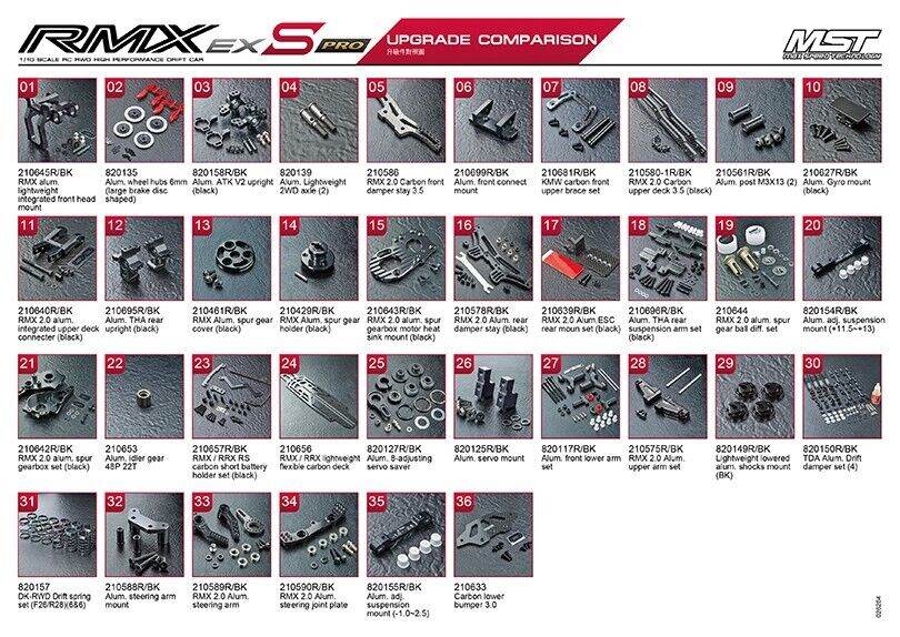 MST RMX EX PRO RC Drift Chassis 532213 - 1/10 RWD Assembly Kit
