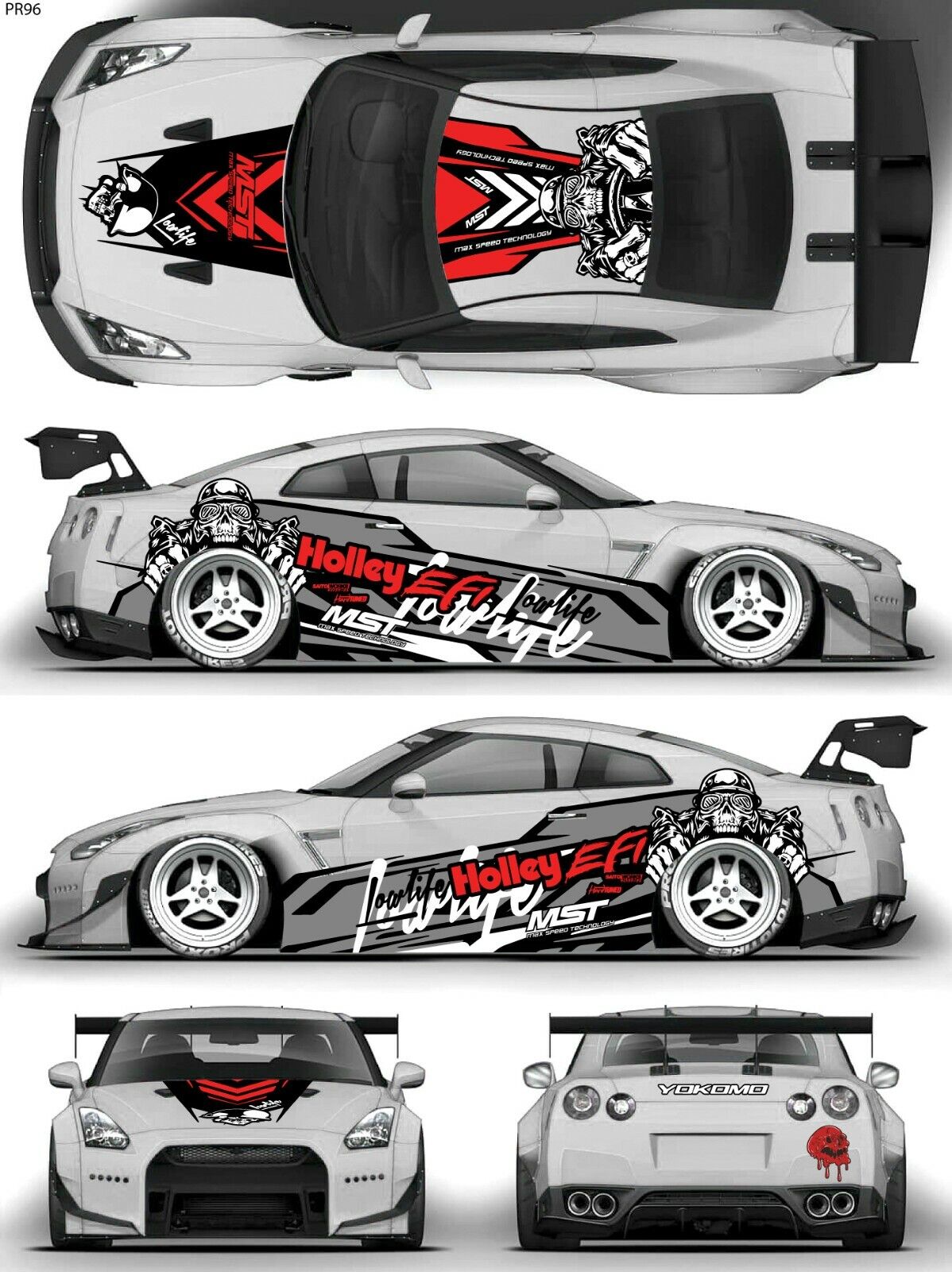 SticklabelRC 1:10 RC Car Body Shell Livery, Decal Sticker Graphics Set - 60+ Designs