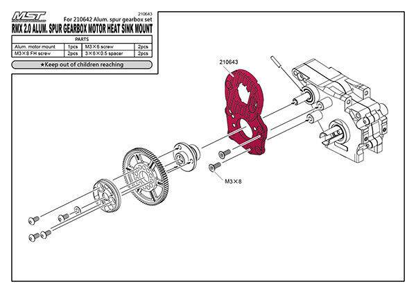 MST RMX 2.5 Motor Mount Plate 210643 - Aluminium