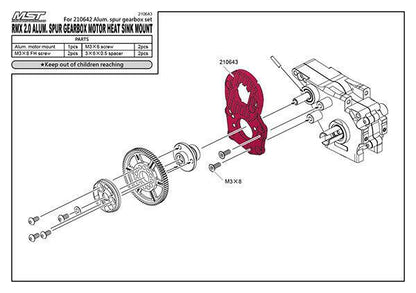 MST RMX 2.5 Motor Mount Plate 210643 - Aluminium