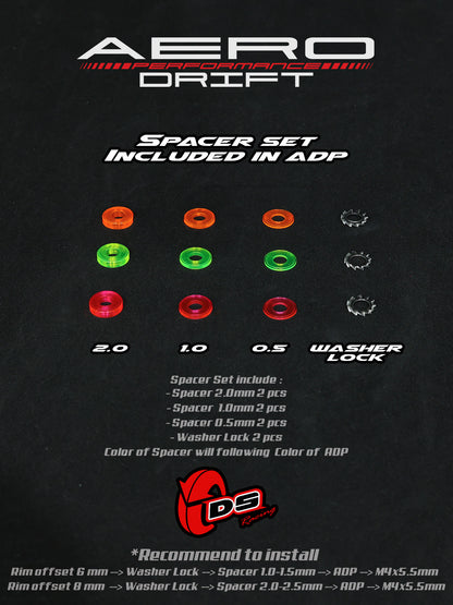 DS Racing RC Drift Wheel Inserts - Flat Face (2pcs)