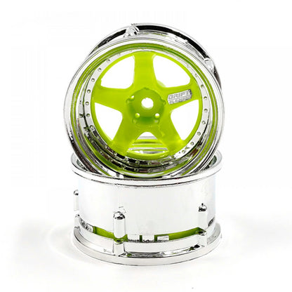 ds racing de-025 rc drift wheels changeable offset 1/10 flu lime