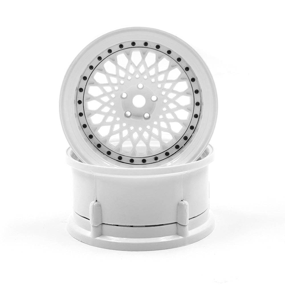 ds racing de-302 mesh rc drift wheels white adjustable