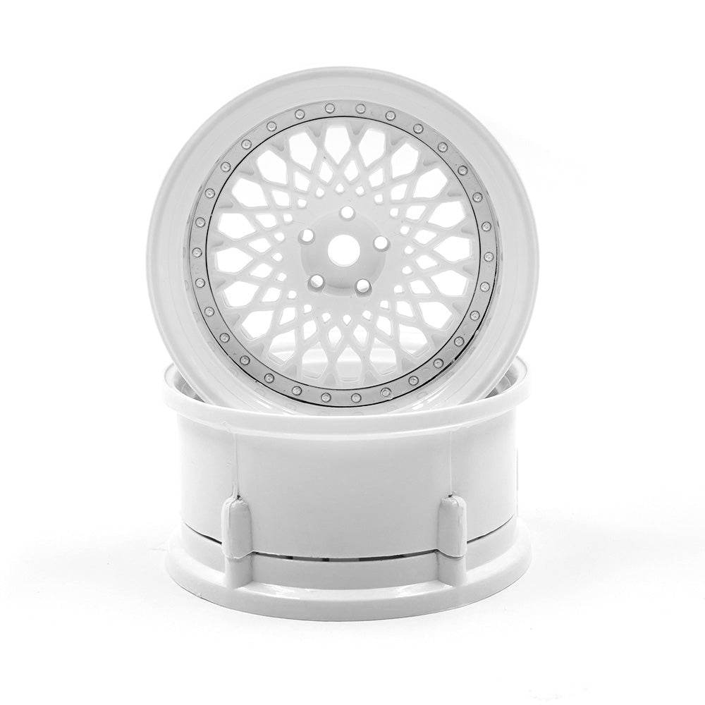 ds racing mesh drift wheels white adjustable offset de‑303