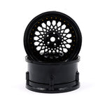 DS Racing Mesh Black Wheel Rim Set for 1/10 RC Car, 2pcs, Adjustable Offset DE-307