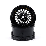 DS Racing Mesh Black Wheel Rim Set for 1/10 RC Car, 2pcs, Adjustable Offset DE-307