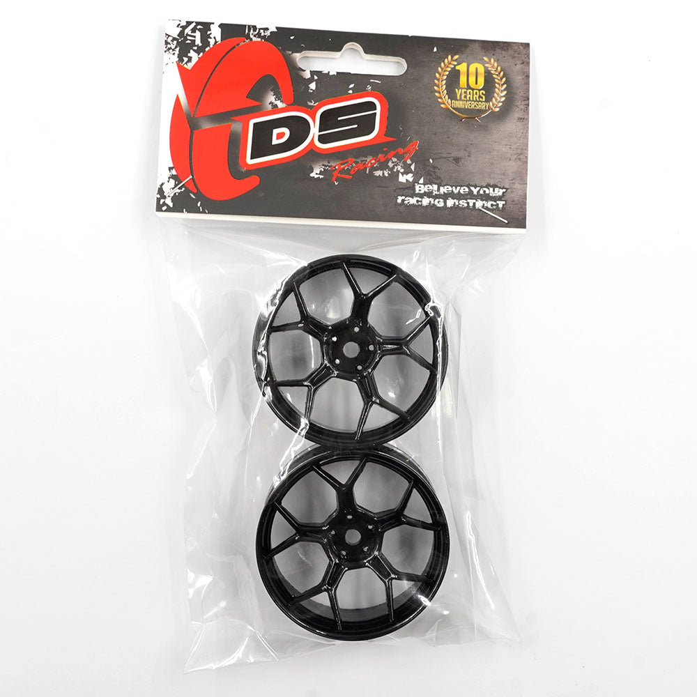 DS Racing DF-003 RC Drift Wheels - Black 6mm Offset (1/10, 2pcs)