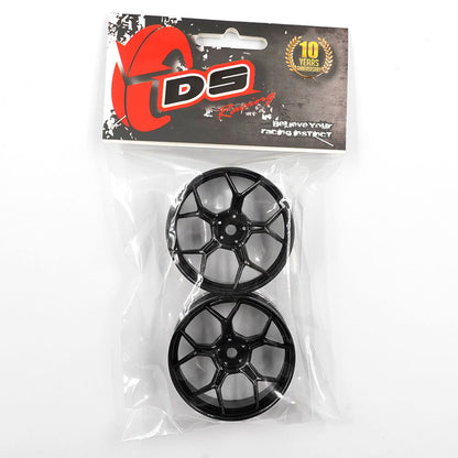 DS Racing DF-003 RC Drift Wheels - Black 6mm Offset (1/10, 2pcs)
