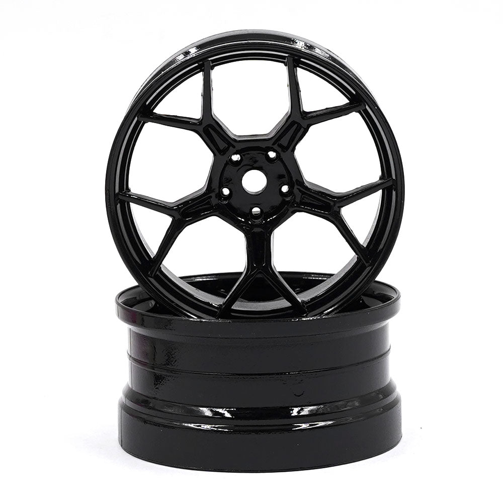 DS Racing DF-003 RC Drift Wheels - Black 6mm Offset (1/10, 2pcs)