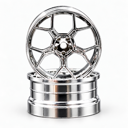 DS Racing RC Drift Wheels - 1/10 Chrome, 6mm (2pcs) DF-005