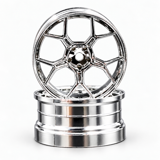 DS Racing RC Drift Wheels - 1/10 Chrome, 6mm (2pcs) DF-005