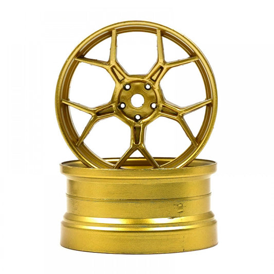 DS Racing 1/10 RC Drift Car Gold Lightweight Wheel Rims, 6mm Offset, 2pcs DF-006