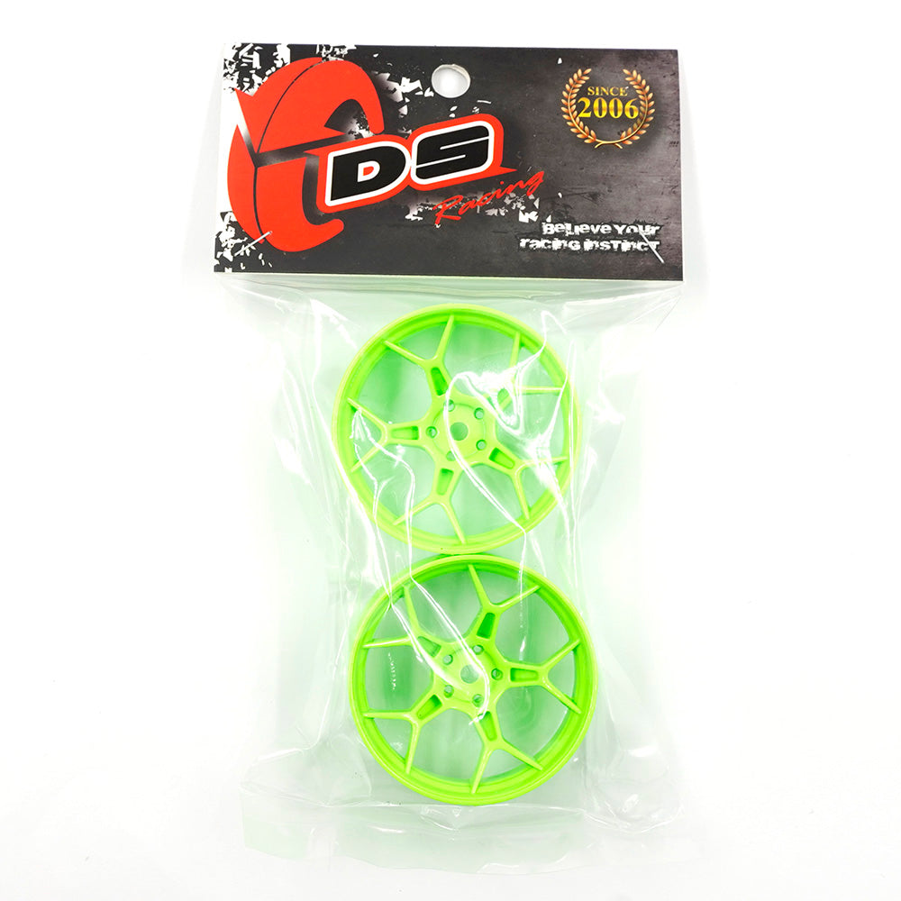 ds racing feathery rc drift wheels flu green 6mm offset-DF-5Y2-6FG-HG-5Y