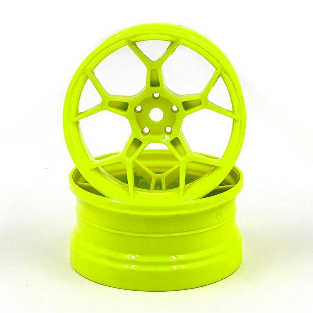 DS Racing Feathery RC Drift Wheels - 6mm Lime 1/10