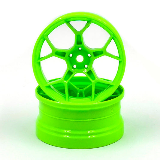 DS Racing RC Drift Wheels - 5Y Feathery 8mm Flu Green (2pcs)