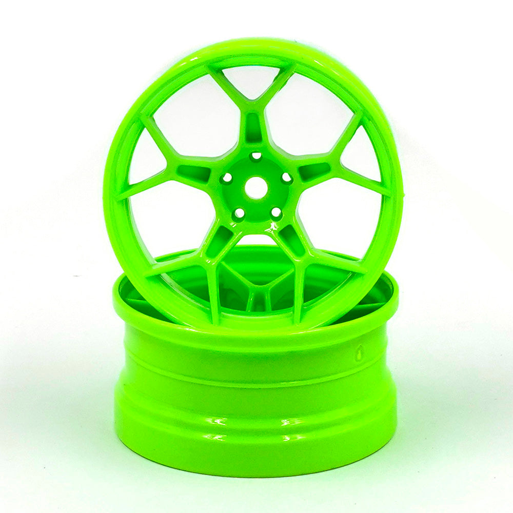 ds racing feathery rc drift wheels flu green 6mm offset-DF-5Y2-8FG-HG-5Y
