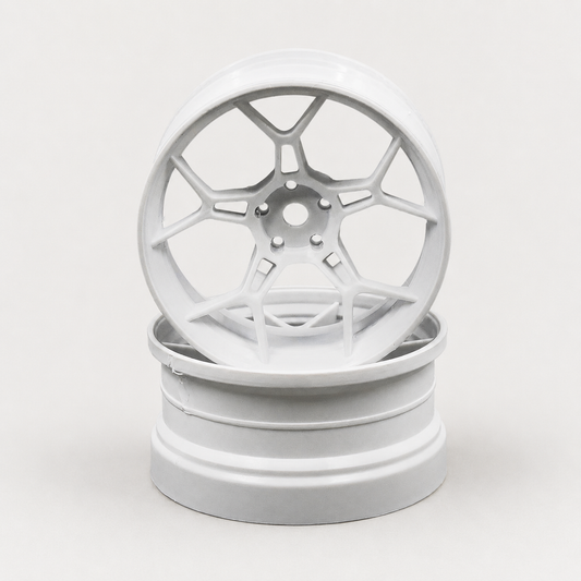 DS Racing Feathery 8mm RC Drift Wheels White - lightweight 1/10 