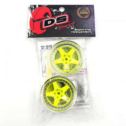 ds racing de-025 rc drift wheels changeable offset 1/10 flu lime