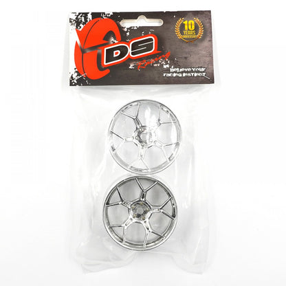 DS Racing RC Drift Wheels - 1/10 Chrome, 6mm (2pcs) DF-005