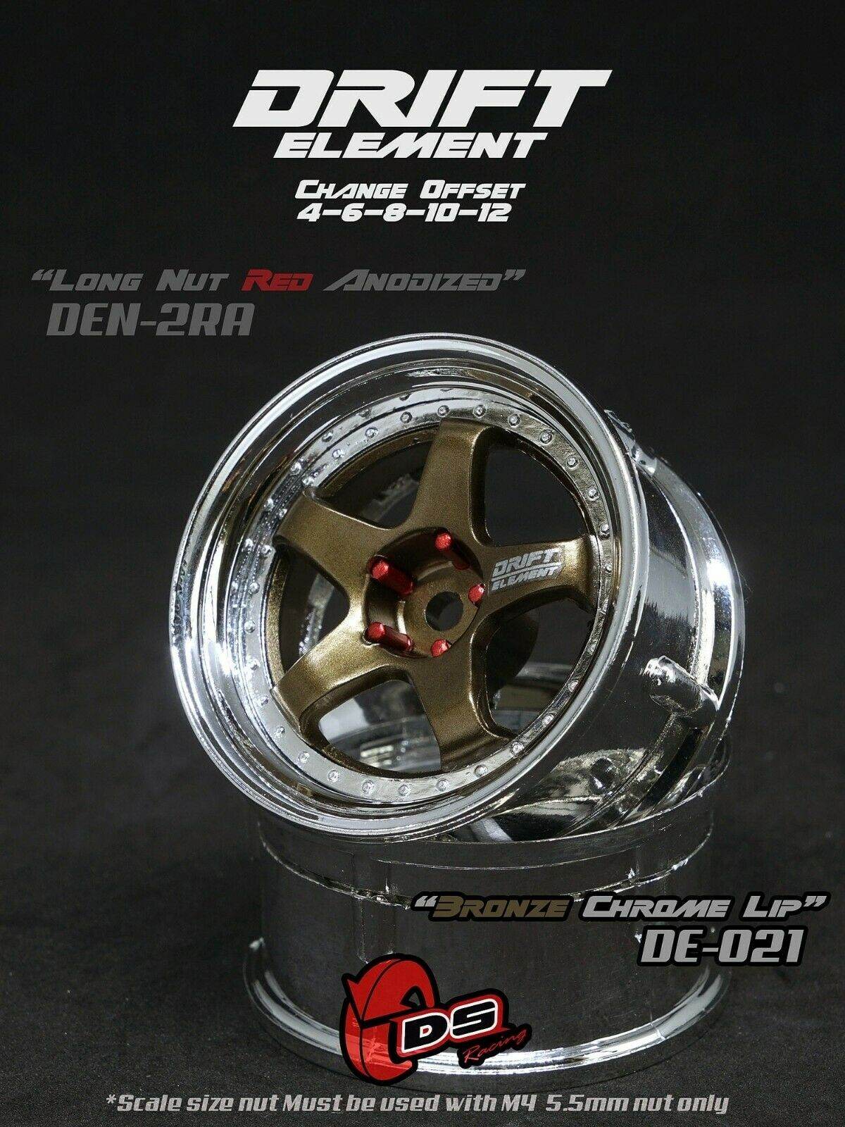 ds racing drift elements de-021 rc drift wheels changeable offset 1/10