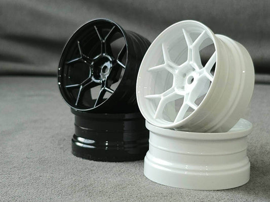 DS Racing DF-008 RC wheel set, 1/10 scale, 6mm offset, 2pcs, engineered for high traction performance