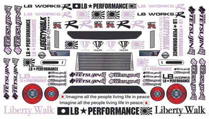 tetsujin r35 gt-r liberty walk v1 body shell tt-8211 1/10