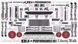 1/10 RC Nissan R35 GT-R Liberty Walk V1 Bodyshell, Clear-Unpainted - Tetsujin