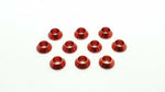 10-piece set of M3 aluminium cup head gasket washers, designed for secure and flush screw fittings in RC cars
