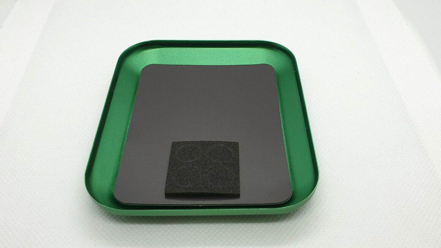 Magnetic parts tray tool designed for RC car model building, repairs, and maintenance, ensuring secure parts handling - green