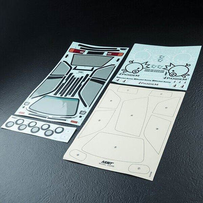 Close-up of 1:10 RC BMW E30RB Clear Unpainted Bodyshell, F194mm/R197mm #720022 for custom design