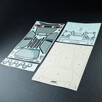 Close-up of 1:10 RC BMW E30RB Clear Unpainted Bodyshell, F194mm/R197mm #720022 for custom design