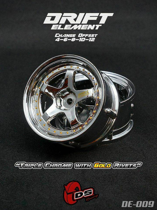 ds racing drift elements de-009 rc drift wheels changeable offset 1/10