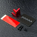 Close-up of MST RMX 2.0/2.5 Carbon ESC Mounting Plate #210639 for secure and lightweight ESC mounting