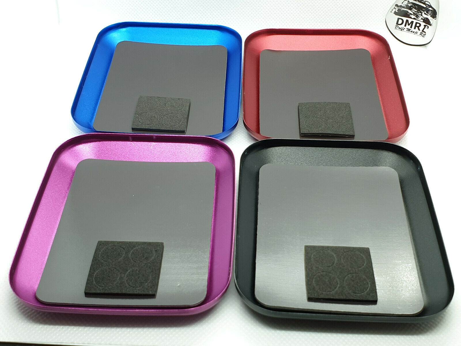 Magnetic parts tray tool designed for RC car model building, repairs, and maintenance, ensuring secure parts handling