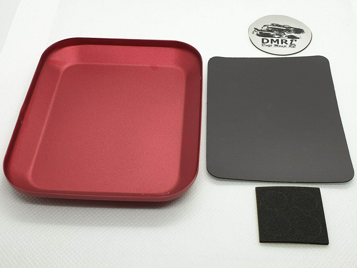 Magnetic parts tray tool designed for RC car model building, repairs, and maintenance, ensuring secure parts handling