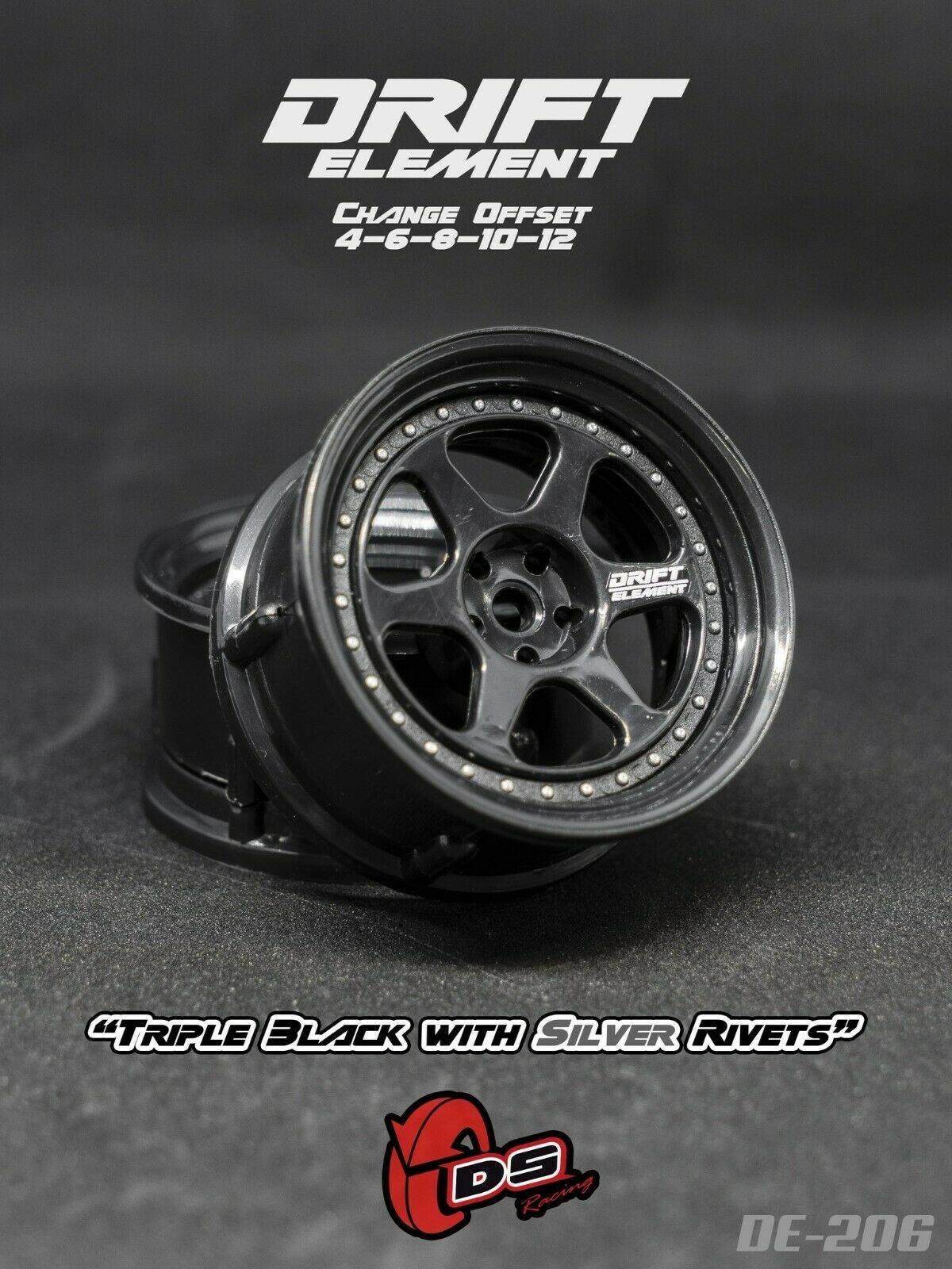 ds racing drift elements de-206 rc drift wheels changeable offset 1/10