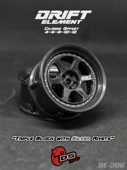 ds racing drift elements de-206 rc drift wheels changeable offset 1/10
