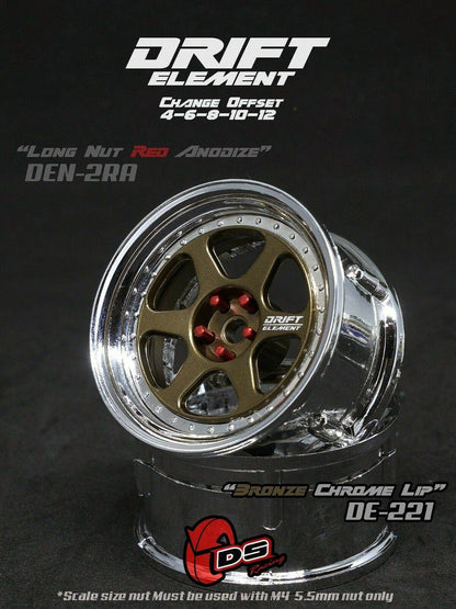 ds racing drift elements de-221 rc drift wheels changeable offset 1/10