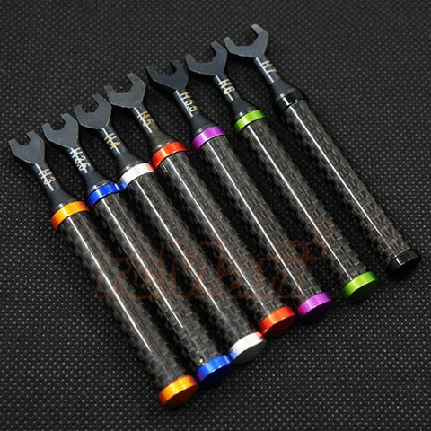 Xtra Speed RC Turnbuckle Wrench Spanner Set - Carbon Pattern, Various Sizes - XS-59636
